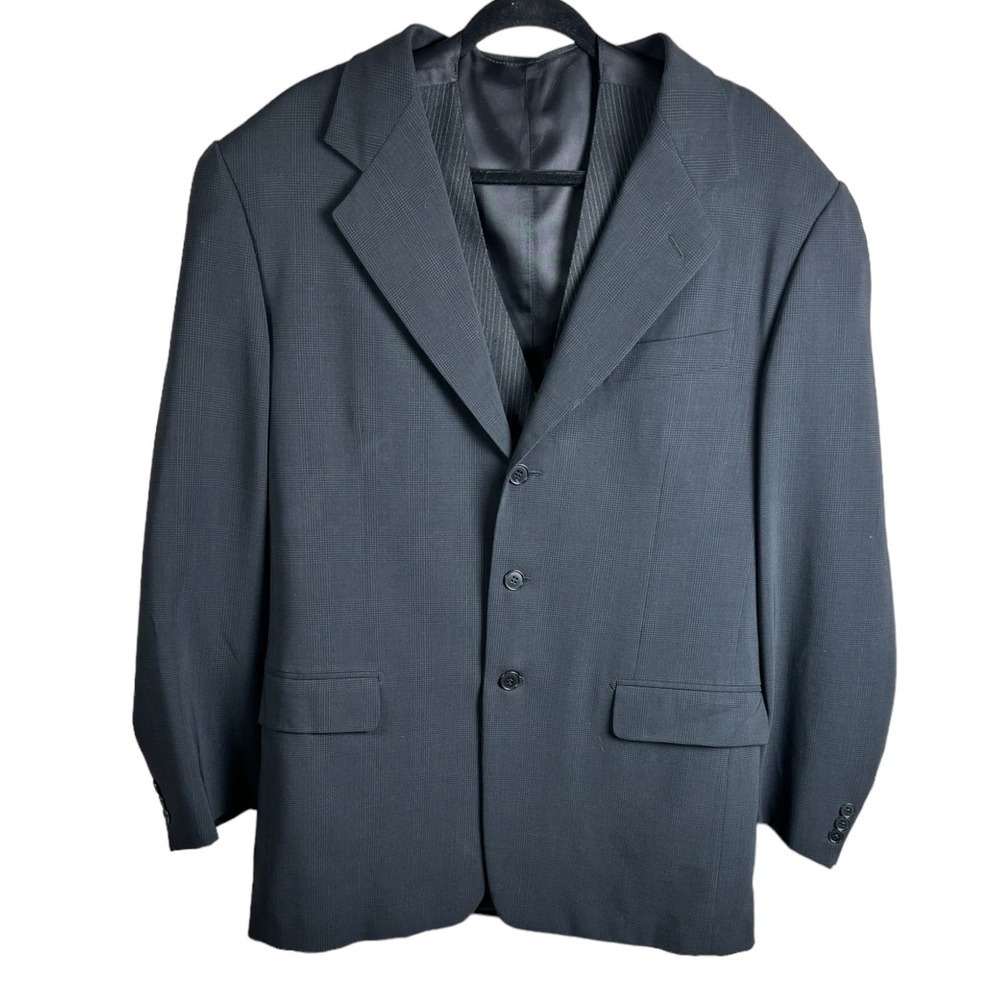 Pal Zileri Black 100% Wool Blazer Sport Coat Jacket Size EU 52T (US Size 42T)